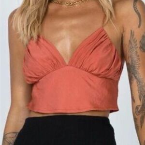 Princess Polly Rust Ruched Crop Cami